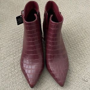 Maroon Heel Short Boots